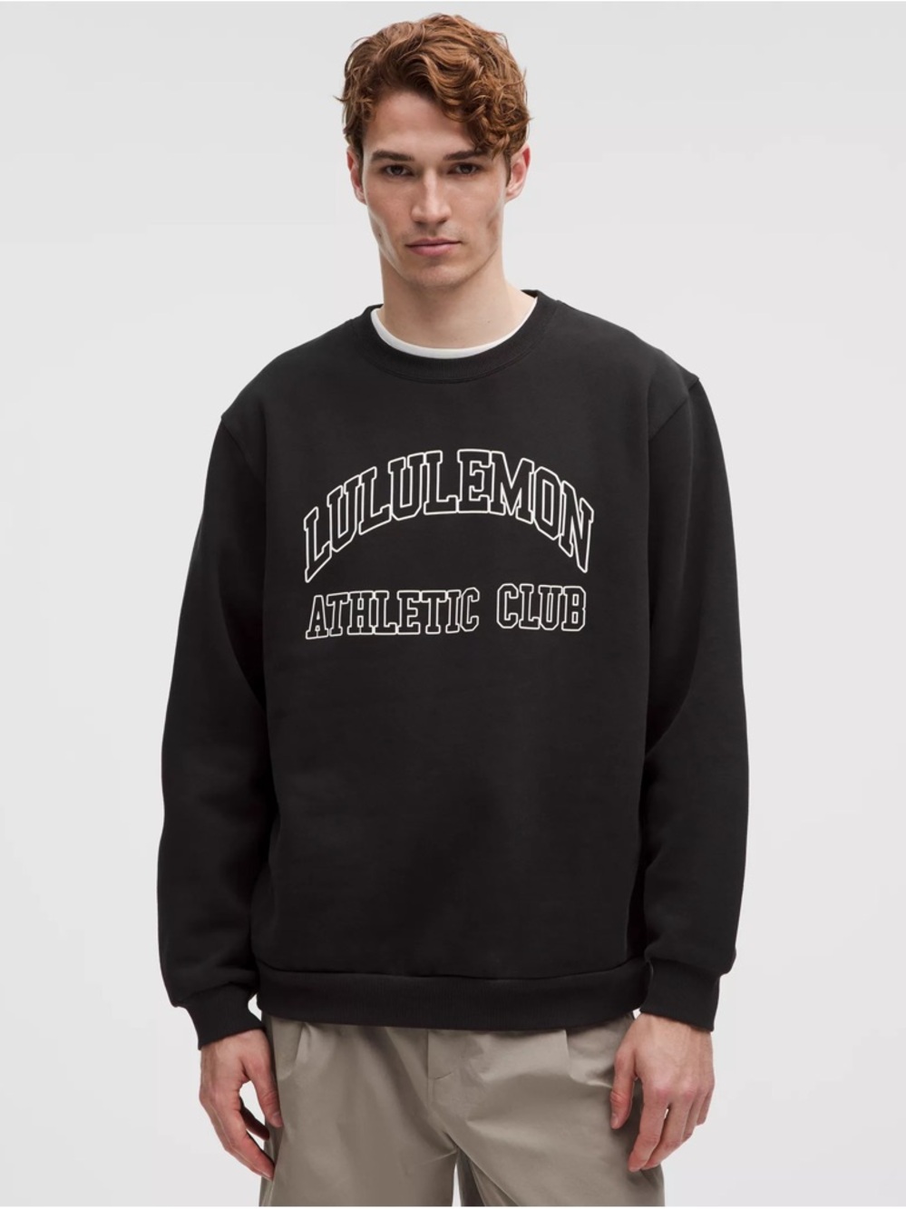 Men’s XXL lululemon athletica Black Crewneck with White Athletic Club Logo
